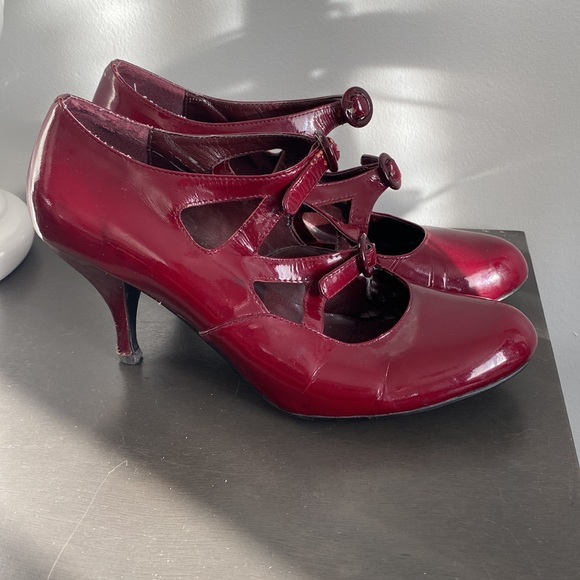 ALDO Berry Red Two-Strap Mary Janes - Picture 9 of 9